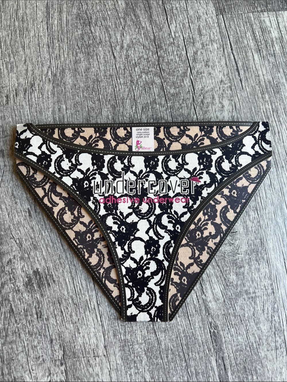 Undercover Black Lace-Print Adhesive Brief Lots of 6